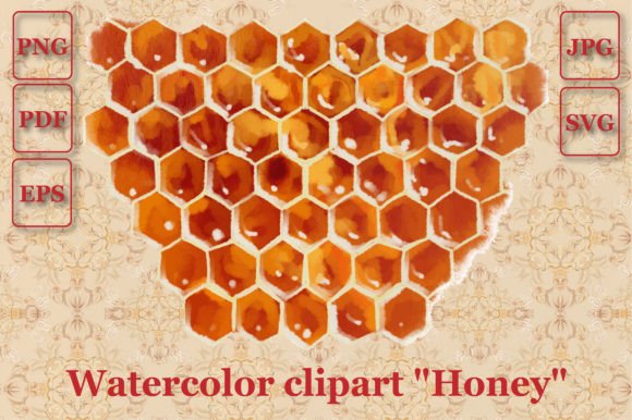 Honeycomb Watercolor Color Vector Svg for Branding and Design Projects