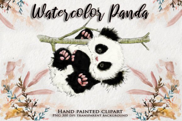 Panda Watercolor Animal Clipart for Etsy & Digital Sellers