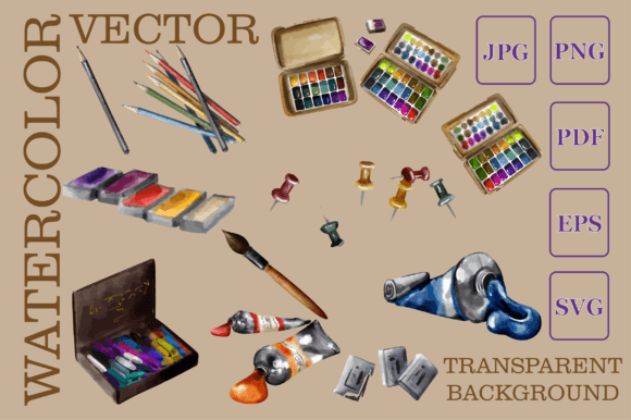 School Subjects for Drawing Watercolor Illustrations for Bloggers