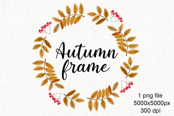 Watercolor Autumn Rowan Frame PNG Review