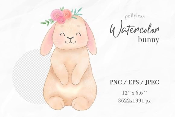 Watercolor Baby Bunny Illustration: Soft Charm for Lifestyle Branding