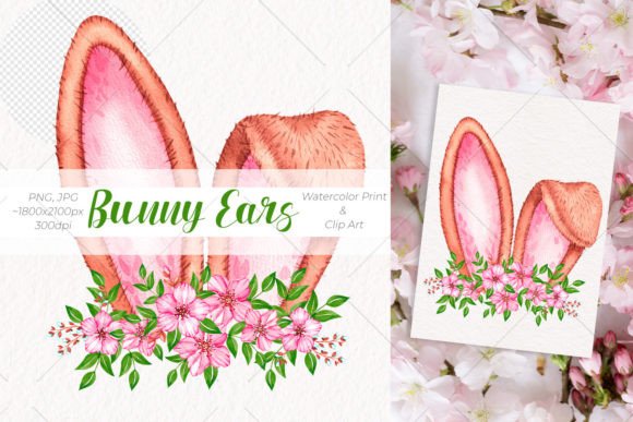 Watercolor Bunny Ears Print & Clip Art: A Designer’s Honest Review for Branding & Marketing