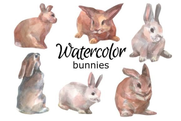 Watercolor Clipart Rabbit Baby Animals Illustrations for Real Crafting