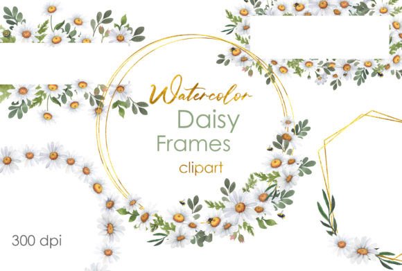 Watercolor Daisy Clipart with Gold Frames: A Designer’s Real-World Embroidery Review