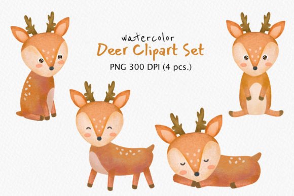 Watercolor Deer Art for Lifestyle & Nursery Content Design