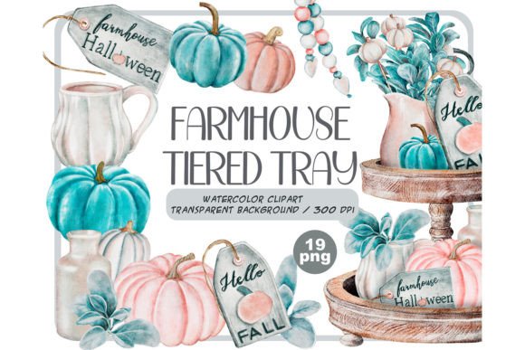 Watercolor Farmhouse Tiered Tray Set Illustrations: A Designer’s Honest Review for Real Client Work
