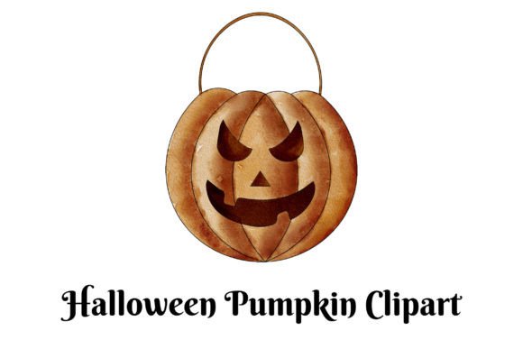 Watercolor Pumpkin Bucket Clipart for Creative Sellers