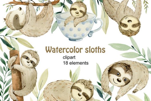 Watercolor Sloths Clipart: A Brand Designer’s Review for Marketing & Visual Content