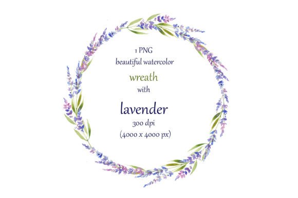 Watercolor Wreath with Floral Lavender – A Soft, Elegant Illustration for Crafters & Handmade Sellers