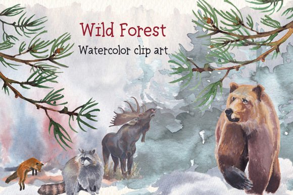 Wild Forest Watercolor Clipart Set Review for Real Embroidery Projects